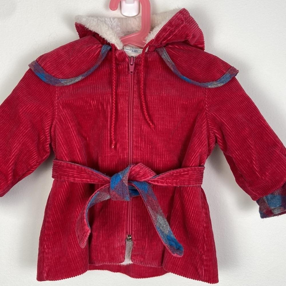 Vintage Winnie the Pooh Vintage Sears Hooded Corduroy Baby Red‎ Coat 12 Months - Picture 2 of 7